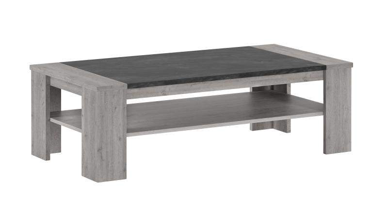 vierkante salontafel met een grijze rustieke finish