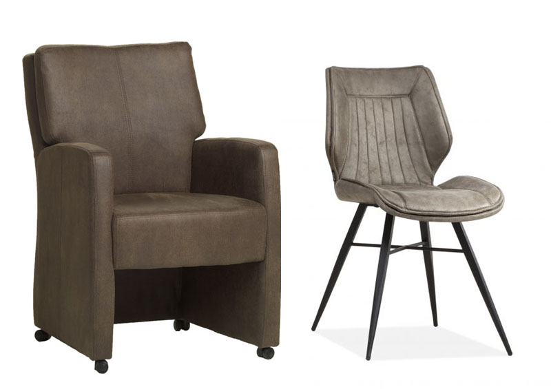 Stoelen met of zonder armleuning