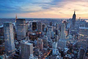 prachtig schilderij van new york skyline