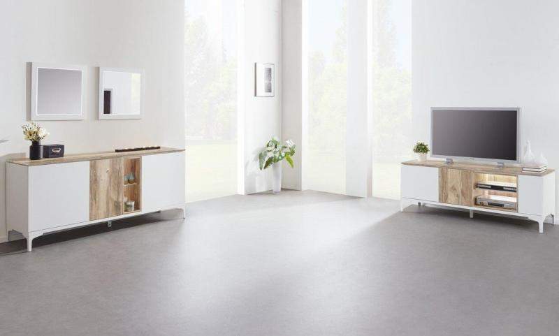 Tijdloze meubels van A-Meubel witte dressoir en witte tv-kast