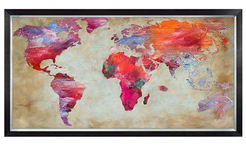 Schilderij wereldkaart