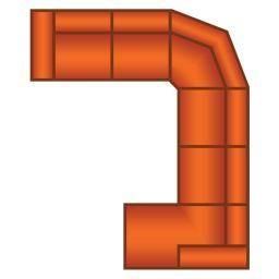 2.5 Zits + Trapeze Hoek + 2 Zits + Longchair klein