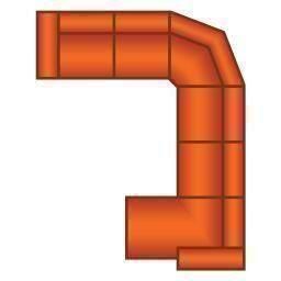 2.5 Zits + Trapeze Hoek + 2.5 Zits + Longchair Groot