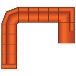 4 Zits (2 delig) + Trapeze Hoek + 4 Zits (2 delig) + Ottomaan