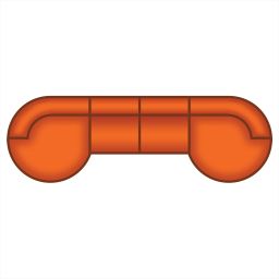 Longchair Rond + 3 Zits + Longchair Rond