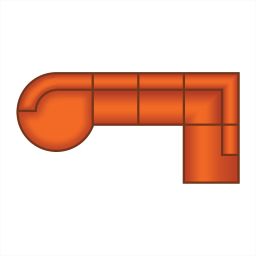 Longchair Rond + 3 Zits + Ottomaan Klein