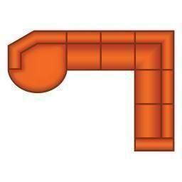 Ottomaan Rond + 3 Zits + Hoek + 3 Zits