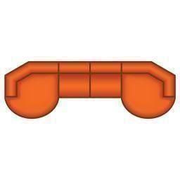 Ottomaan Rond + 3 Zits + Ottomaan Rond