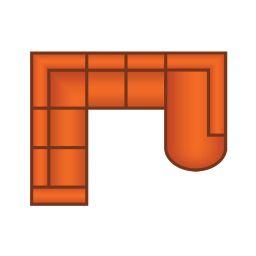 2 Zits + Hoek + 2 Zits + Ottomaan Klein Rond