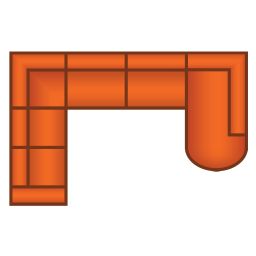 2 Zits + Hoek + 3 Zits + Ottomaan Klein Rond