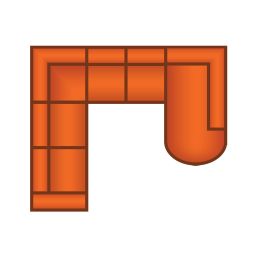 2.5 Zits + Hoek + 2 Zits + Ottomaan Klein Rond