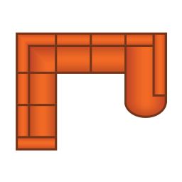 2.5 Zits + Hoek + 2.5 Zits + Longchair Rond