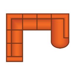 2.5 Zits + Hoek + 2.5 Zits + Ottomaan Klein Rond