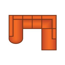 Longchair Rond + 2 Zits + Ottomaan Groot