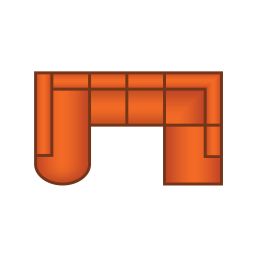 Longchair Rond + 2 Zits + Ottomaan Klein