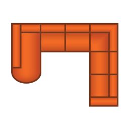 Longchair Rond + 2.5 Zits + Hoek + 2.5 Zits