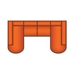 Longchair Rond + 2.5 Zits + Longchair Rond