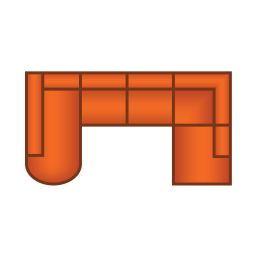 Longchair Rond + 2.5 Zits + Ottomaan Klein