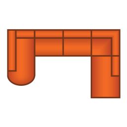 Longchair Rond + 3 Zits + Ottomaan Groot