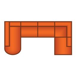 Longchair Rond + 3 Zits + Ottomaan Klein