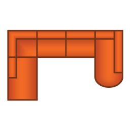 Ottomaan Groot + 3 Zits + Longchair Rond