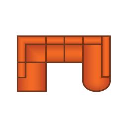 Ottomaan Klein + 2 Zits + Longchair Rond