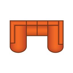 Ottomaan Klein Rond + 2 Zits + Longchair Rond