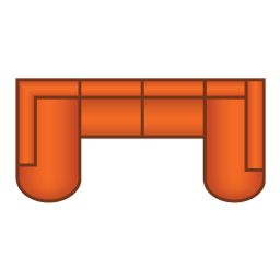 Ottomaan Klein Rond + 3 Zits + Longchair Rond