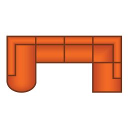 Ottomaan Klein Rond + 3 Zits + Ottomaan Klein