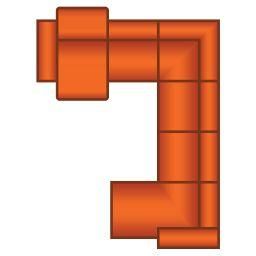 2.5 Zits (1x Relax) + Hoek + 2.5 Zits + Longchair Klein