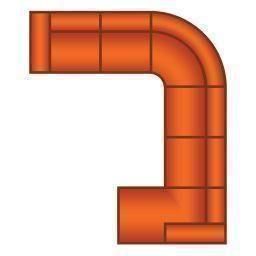 2.5 Zits + Hoek Rond + 2.5 Zits + Longchair Klein