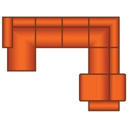 Longchair Klein + 3 Zits + Hoek + 3 Zits (1x Relax)