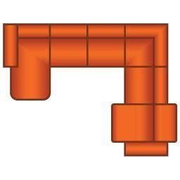 Longchair Rond + 3 Zits + Hoek + 3 Zits (1x Relax)