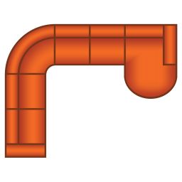 3 Zits + Hoek Rond + 3 Zits + Longchair Rond