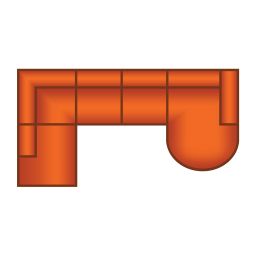 Ottomaan + 2 Zits + Longchair Rond