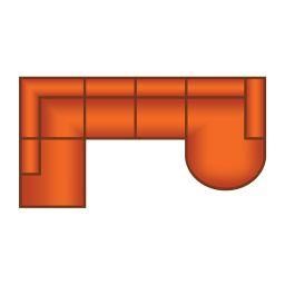 Ottomaan + 2.5 Zits + Longchair Rond