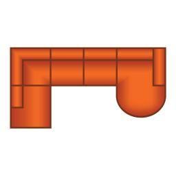 Ottomaan + 3 Zits + Longchair Rond