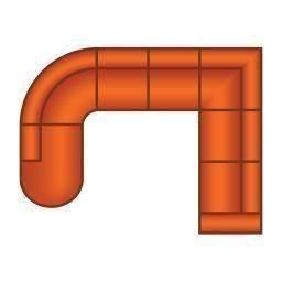 Ottomaan Rond + 2 Zits + Hoek + 2 Zits