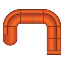 Ottomaan Rond + 2 Zits + Hoek Rond + 2 Zits