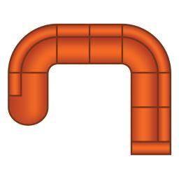 Ottomaan Rond + 2 Zits + Hoek Rond + 3 Zits