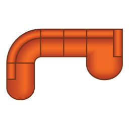 Ottomaan Rond + 2 Zits + Longchair Rond