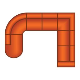 Ottomaan Rond + 3 Zits + Hoek + 3 Zits