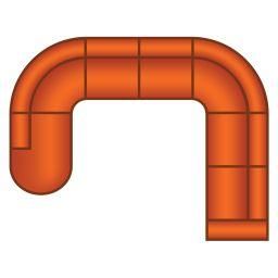 Ottomaan Rond + 3 Zits + Hoek Rond + 3 Zits