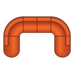 Ottomaan Rond + 3 Zits + Ottomaan Rond