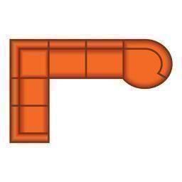 2 Zits + Hoek + 3 Zits + Longchair Rond Klein