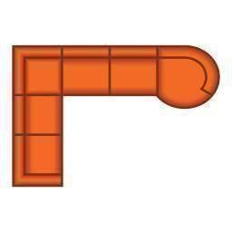 2.5 Zits + Hoek + 3 Zits + Longchair Rond Klein