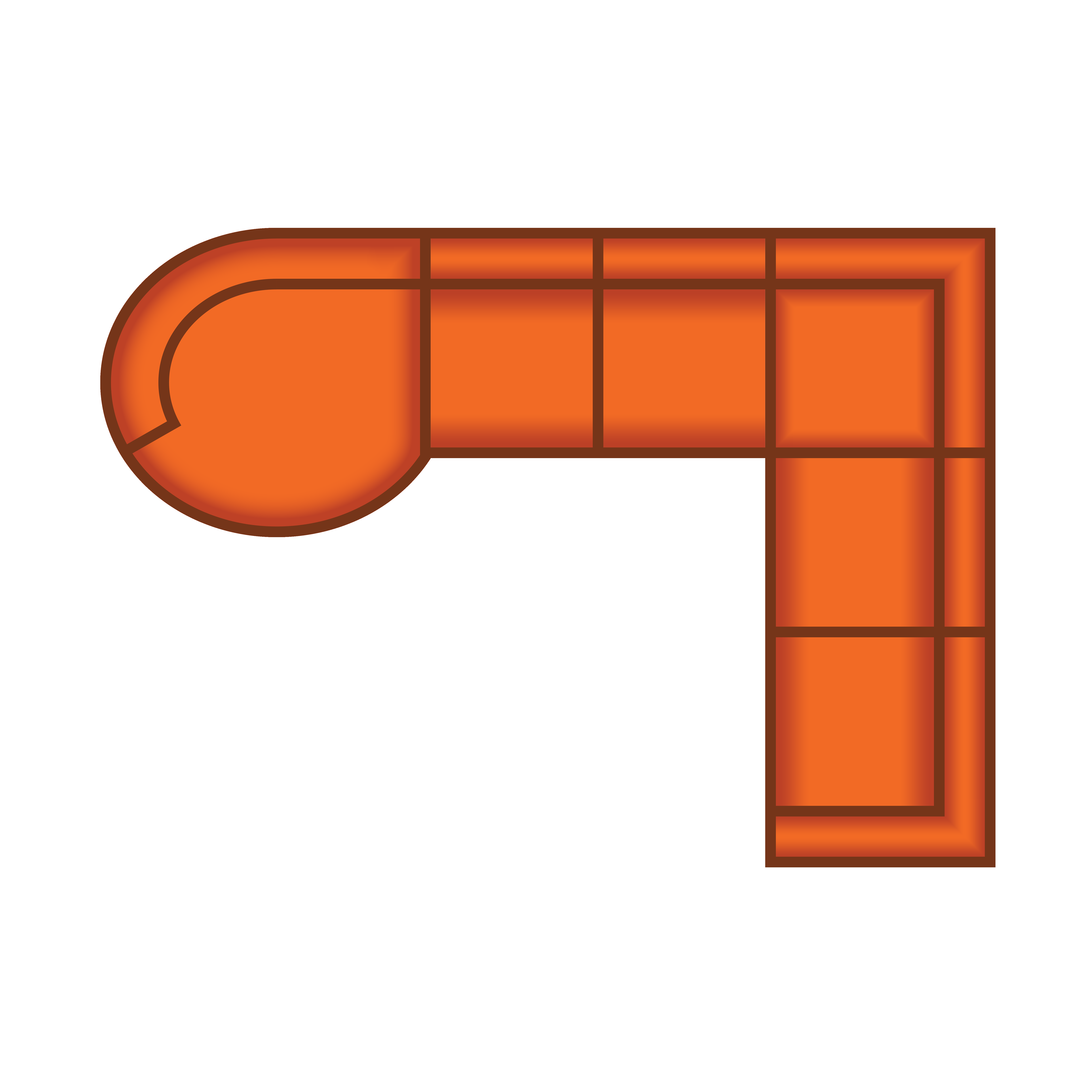 Longchair Rond Groot + 2 Zits + Hoek + 2.5 Zits