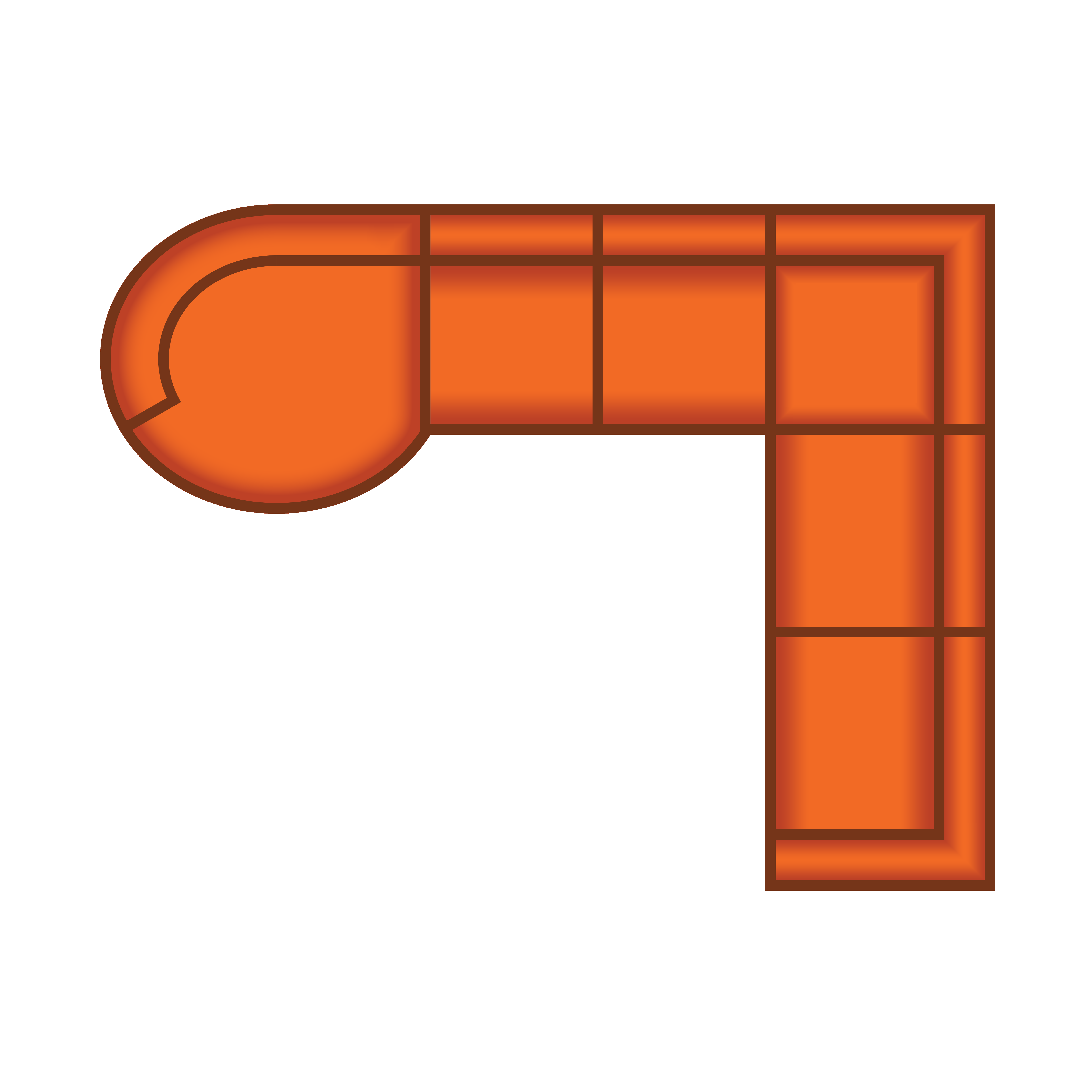 Longchair Rond Groot + 2 Zits + Hoek + 3 Zits