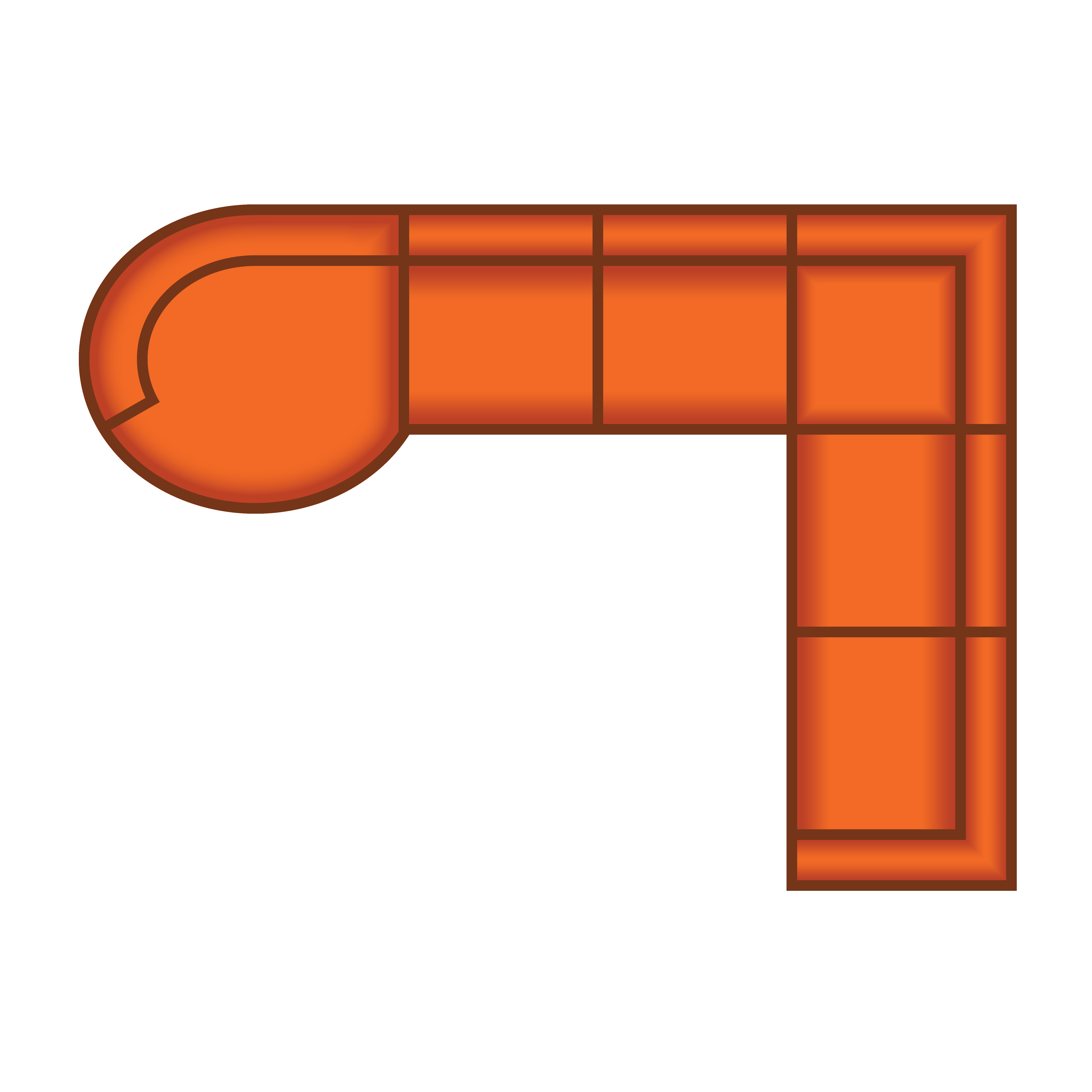 Longchair Rond Groot + 2.5 Zits + Hoek + 3 Zits