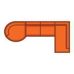 Longchair Rond Groot + 3 Zits + Ottomaan Groot